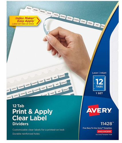 Index Makers Clear/12 Tabs
