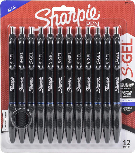 Pen Sharpie S-Gel Medium/Blue (Dymo) 12Pk