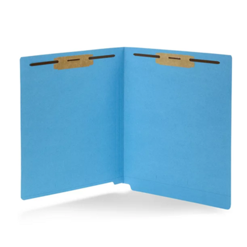 Pressboard Folders Lateral Legal 2-Fasteners Blue
