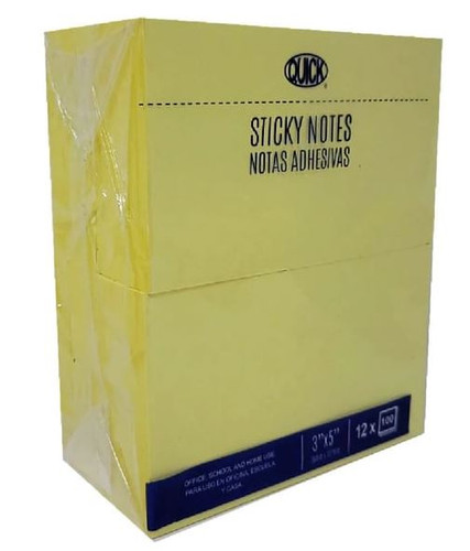 Sticky Notes 3 x 5" Yellow 12Pk