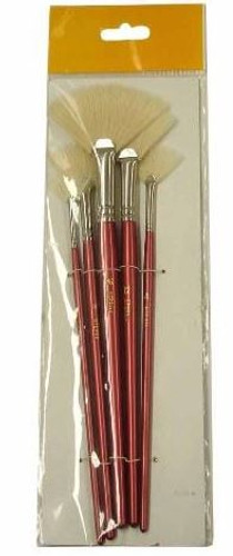 Brush Set -Fan Assorted Size (#0,8,16,12,4) 5Pk