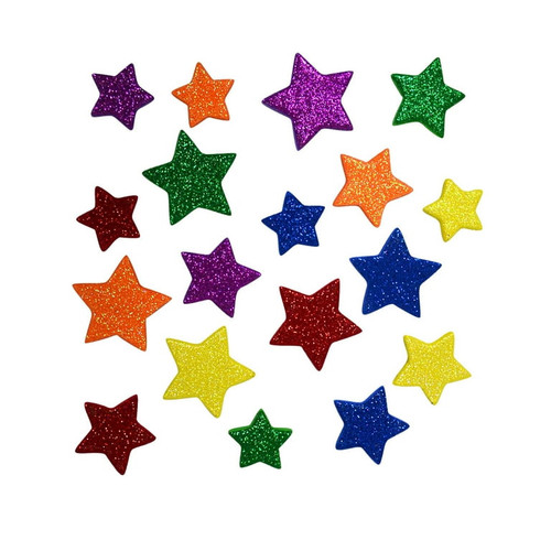 Foamy Shapes-Stars/Glitter 10Pk