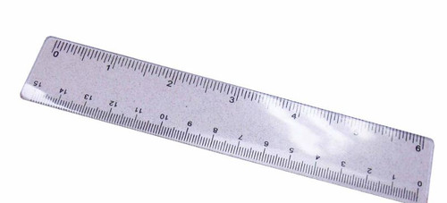 Ruler 6" Clear/Plastic 100Bx