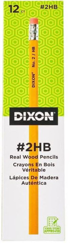 Pencils #2 Dixon 100% Real (No-Rainforest Wood) 12Pk