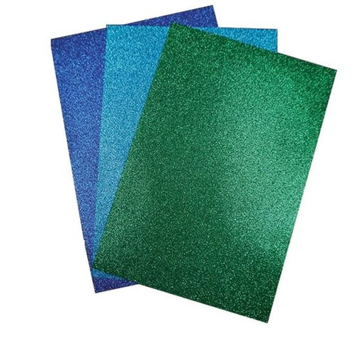 Foamy Sheets 3Pk-Glitter (Blue, Turquoise & Green)