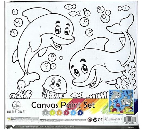 Canvas Paint Set-Dolphins