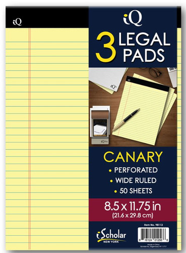 Witting Pad Letter-Canary 3Pk