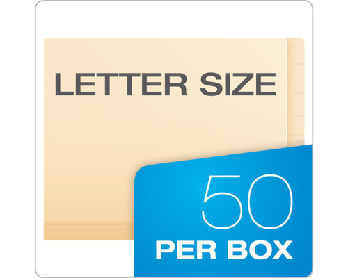 Folder Manila Letter/Lateral w/1 Fastener 50 Box