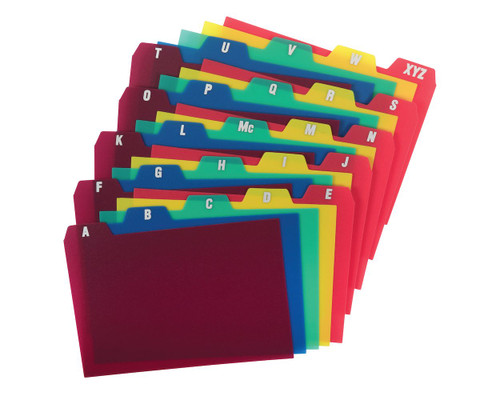 Index Card Dividers A-Z - 4 x 6" Plastics