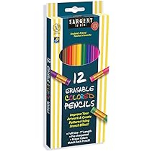 Colored Pencils 7"-Erasable 12Pk