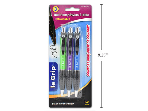 Ball Point Pen-Black 3Pk