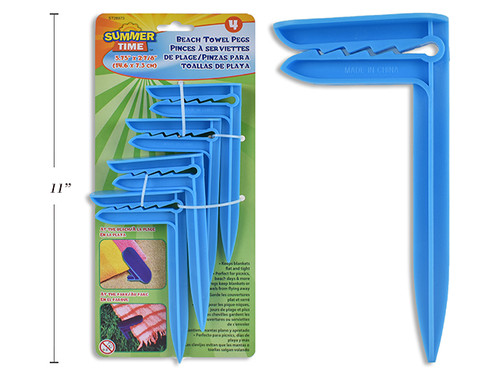 Beach Towel Pegs 4pk 5-75in x 2-7/8in