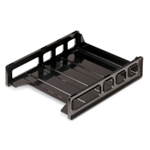 Tray-Letter Black Front Load/Stackable