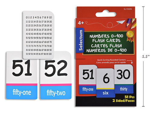 Flash Cards-Numbers 2 Sides 51Pk