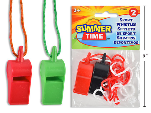 Whistles w/Cord 2PK