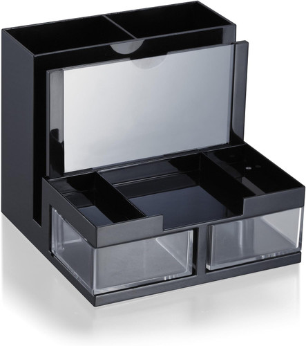 Desk Organizer-Black w/ Photo Frame 7 Compartments