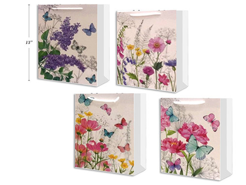 Gift Bags Butterflies w/Flowers-Large