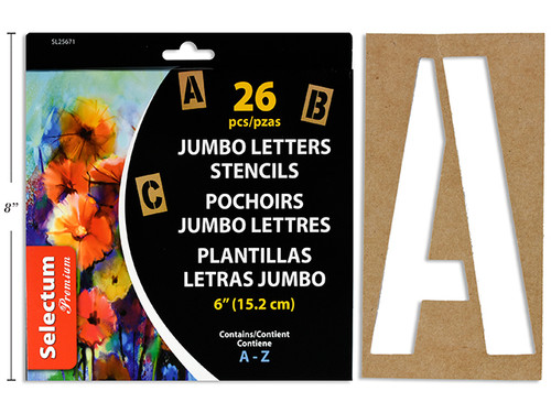 Stencils 6" Letters A-Z/Jumbo 26Pk