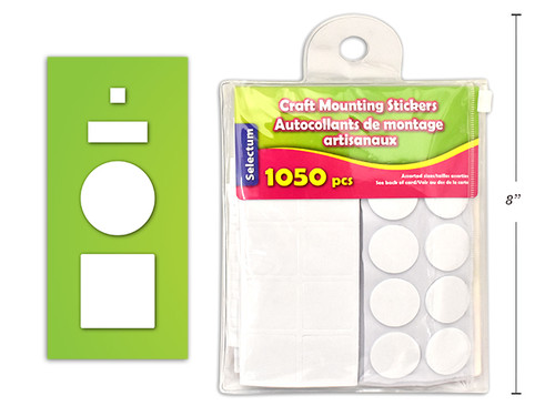 Craft Stickers-Mounting 4 Assorted Size 1050Pk