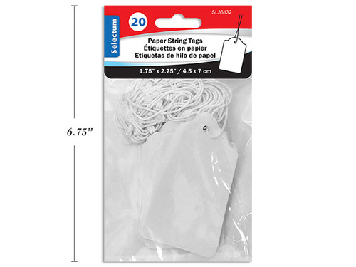 Paper String Tags 4.5 x 7cm  20Pk