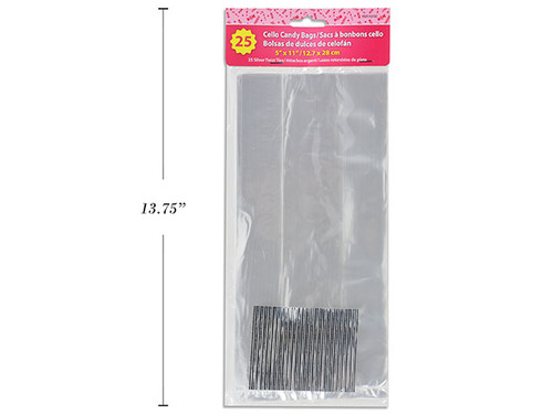 Bag Cello Clear 25pk 11in x 5in (MOQ:18)