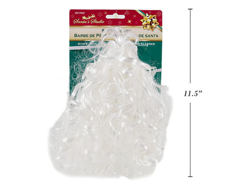 Santa Claus Beard w/Elastic Band 13in (W) x 10in (H) (MOQ:6)