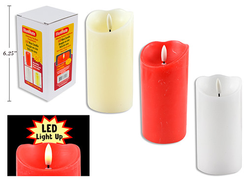 Candle Flickering Wax LED 5-7/8/in(H) x 3in(D) (MOQ:4)