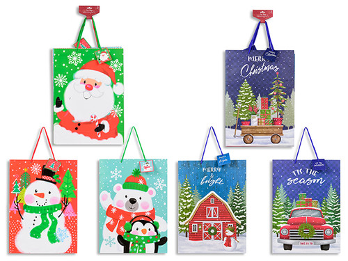 Bag for Gift 3pk Xmas Whimsical/Traditional- Jumbo. (MOQ:6)