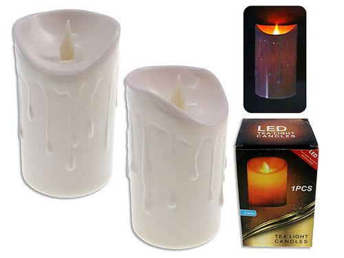 Candle Wax Xmas Flickering  LED 4.7in(H) x 2.75in(D) (MOQ:6)