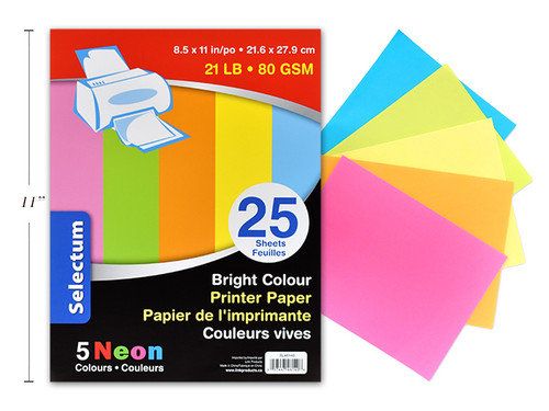 Paper-Letter/Neon Colors 25 Sheets