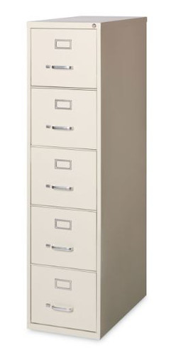 Vertical File Cabinet-5 Drawers, Letter Size, Putty