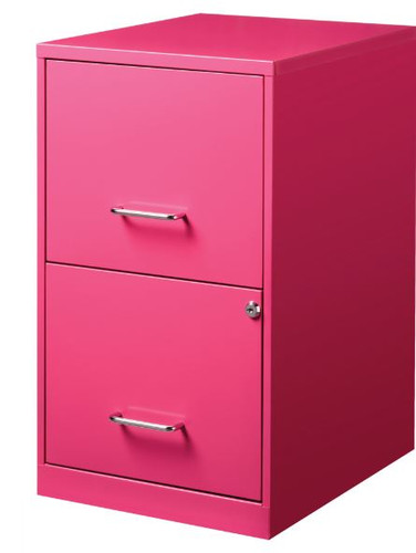 Vertical File Cabinet-2 Drawers, Letter Size, Pink