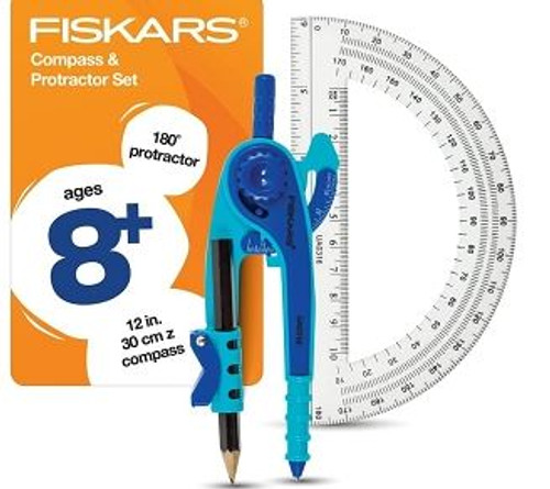 Compass & Protactor Set 12Bx (Fiskars)