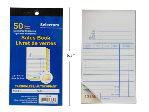 Sales Book-Tri Carbonless 50 Sheets