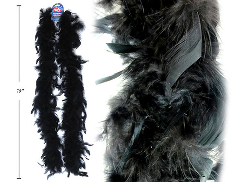 Feather Party Boa - Black. h/c (MOQ:12)