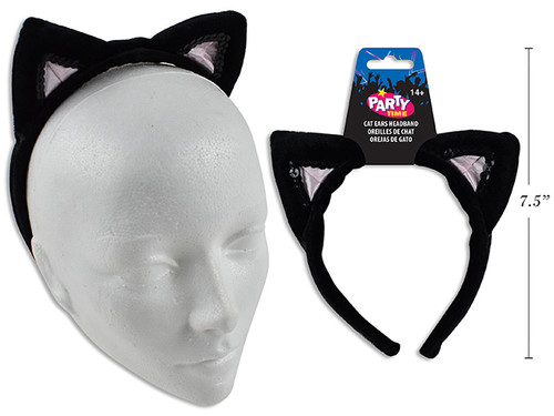 Headband H'ween Plush Cat Ear (MOQ;12)