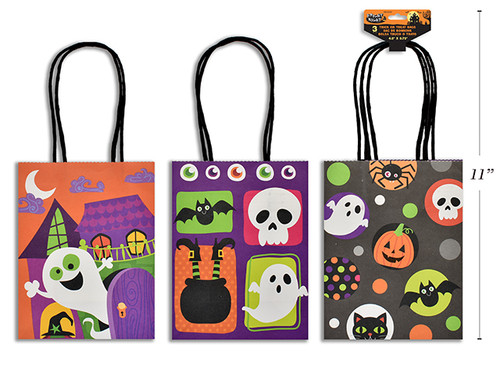 Bags Treat Hween Printed White Kraft  3 Asst.(MOQ:12)