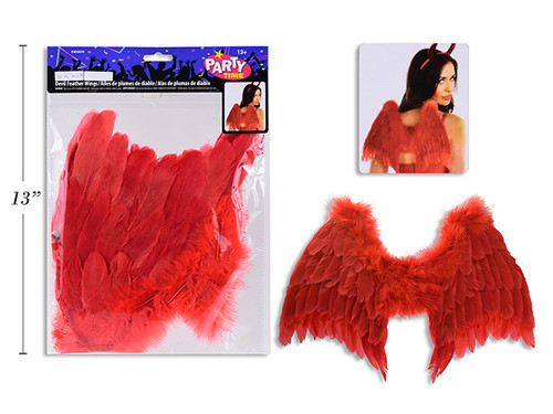 Costume Adult Devil Feather Wings (MOQ:12)