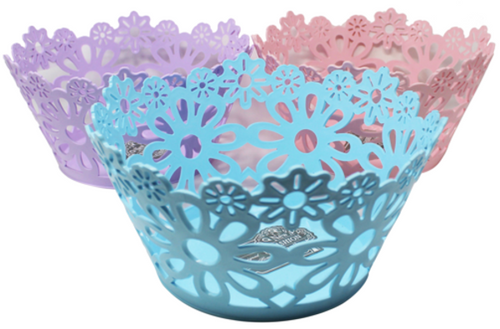 Basket 5" Flower Shape 3 Assorted Colors