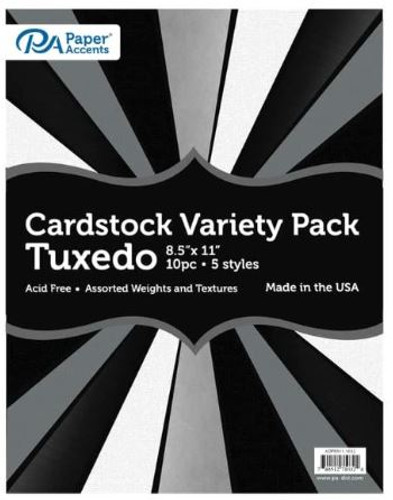 Cardstock-Letter Variety Pack Tuxedo 5 Styles 10 Pieces