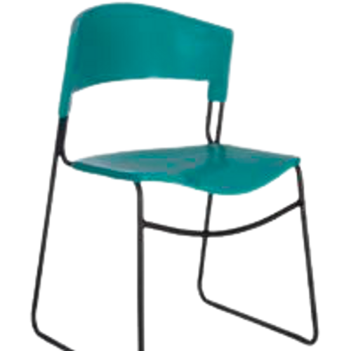 Chair Visitor PLASTIX Solid Steel Sled Base - Black Powder Coated