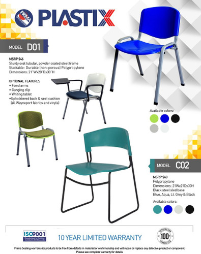 Chair Visitor Plastix FIXED ARMS for Chair D01