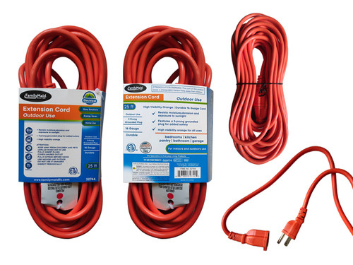 Extension Cord Outdoor 25' 3 Prong-Orange