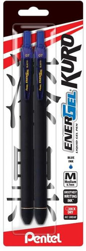 Pen EnerGel Kuro Medium/Blue (Liquid Gel) 2Pk