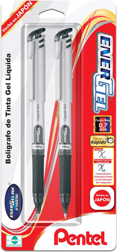 Pen EnerGel NV Fine/Black (Liquid Gel) 2Pk