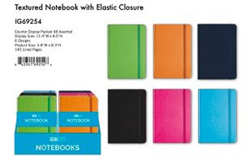 Notebook w/Elastic Closure 5 x 8" Textured
