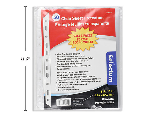 Sheet Protectors Clear/Letter 50Pk