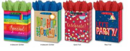 Gift Bags Happy Birthday/Satin Ribbon-Medium