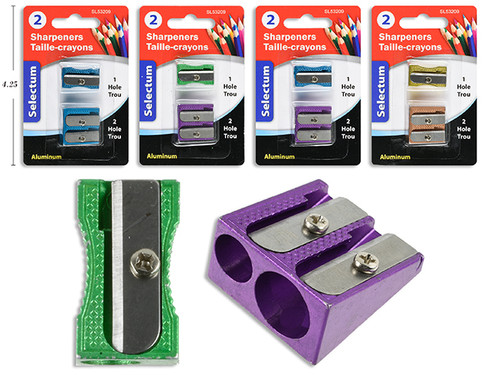 Sharpener 1 Hole-2 Hole Combo Aluminum 2Pk