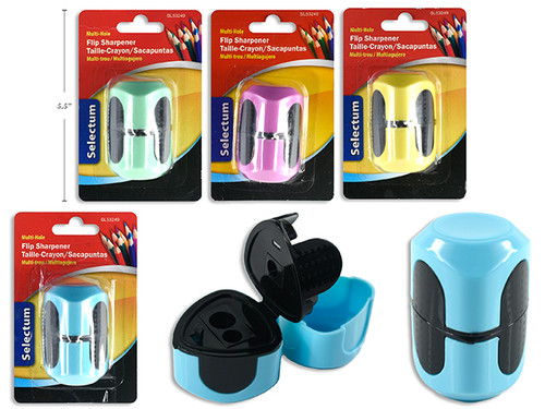 Sharpener-Multi Holes Flip/Assorted Pastel Colors